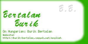 bertalan burik business card